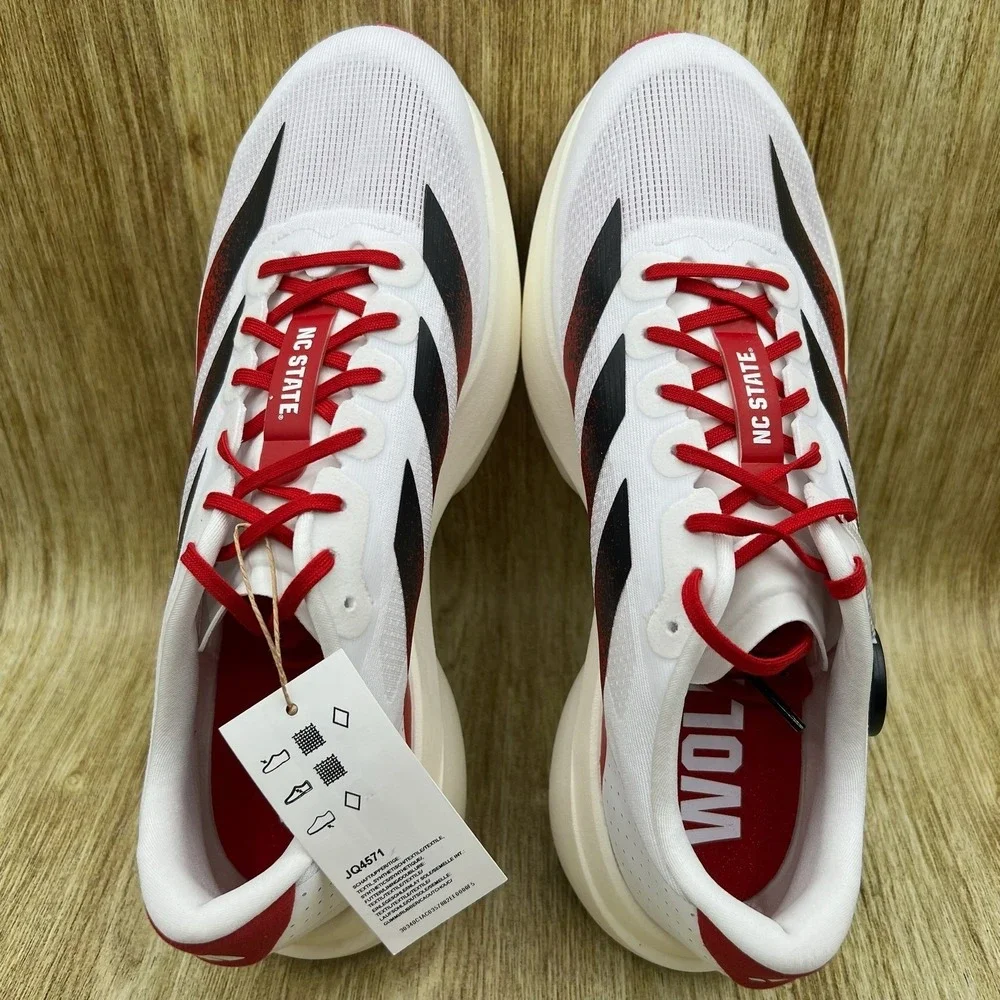 Adidas Adizero Evo SL NC State Wolfpack Mens 6 Women's 7 White Red Shoes JQ4571